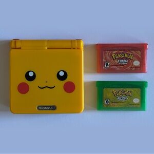 Game Boy Advance SP IPS LCD Backlit GBA Yellow Pikachu with Games